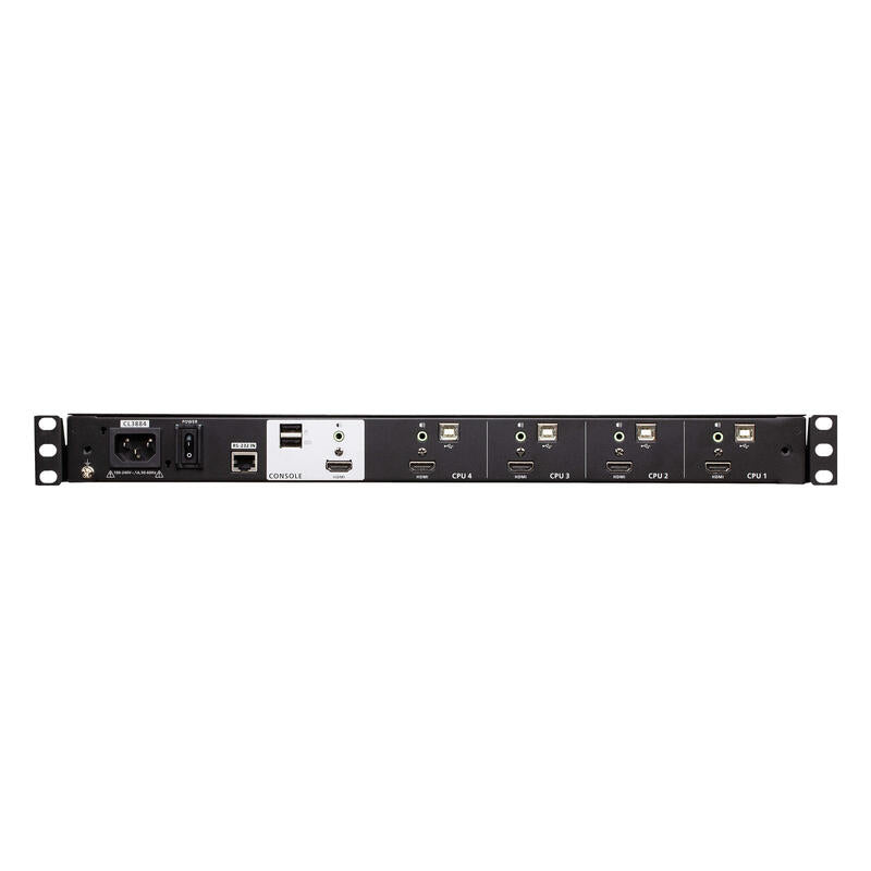 Consola Lcd Panorámica Multiview Dual Rail Con Switch Kvm Integrado Hdmi Usb De 4 Puertos