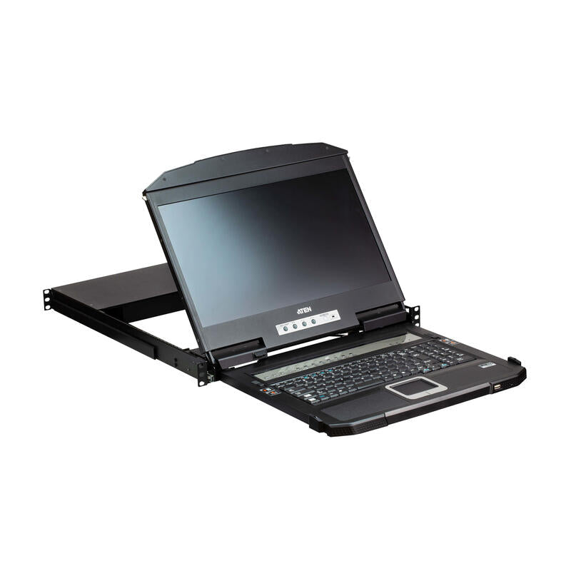 Consola Lcd Panorámica Multiview Dual Rail Con Switch Kvm Integrado Hdmi Usb De 4 Puertos