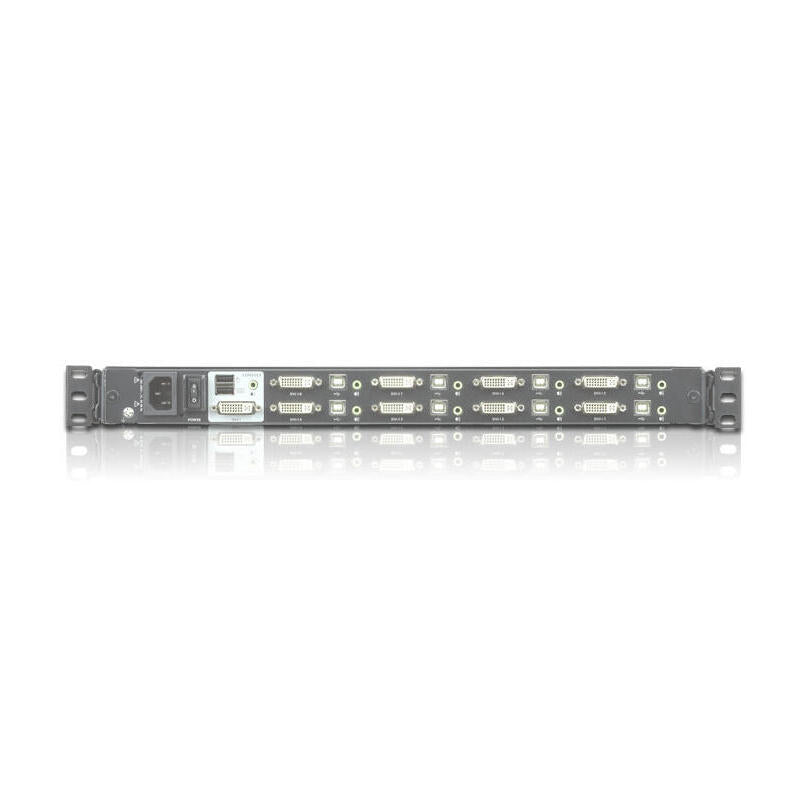 Consola Lcd Panorámica Single Rail Con Switch Kvm Integrado Dvi Usb De 8 Puertos Teclado Español