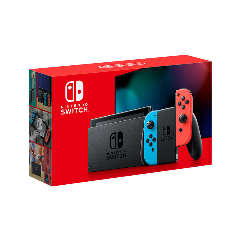 Consola Nintendo Switch Red&Blue V1.1 Consola + Base + 2 Mandos Joy-Con + 2 Correas Para Mandos + Soporte + Cable Hdmi + Adaptador Corriente
