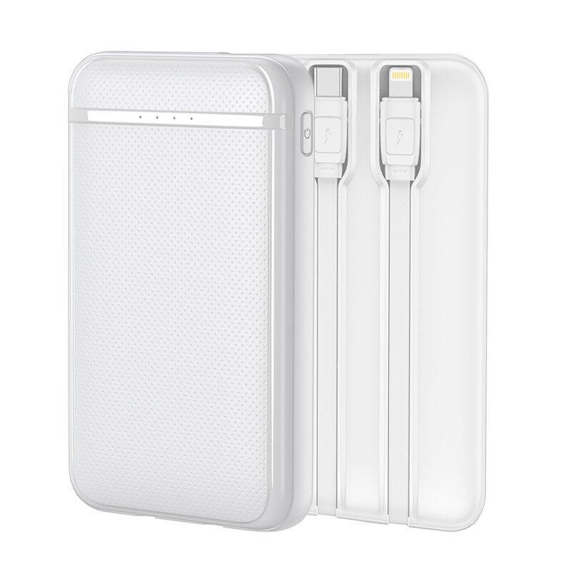 Cool Bateria Externa Power Bank 5000 Mah (2 Cables: Tipo C / Lightning) Blanco
