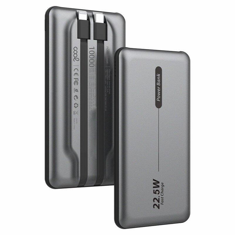 Cool Bateria Externa Universal Power Bank 10.000 Mah Pd 22.5w (2 Cables) Gris