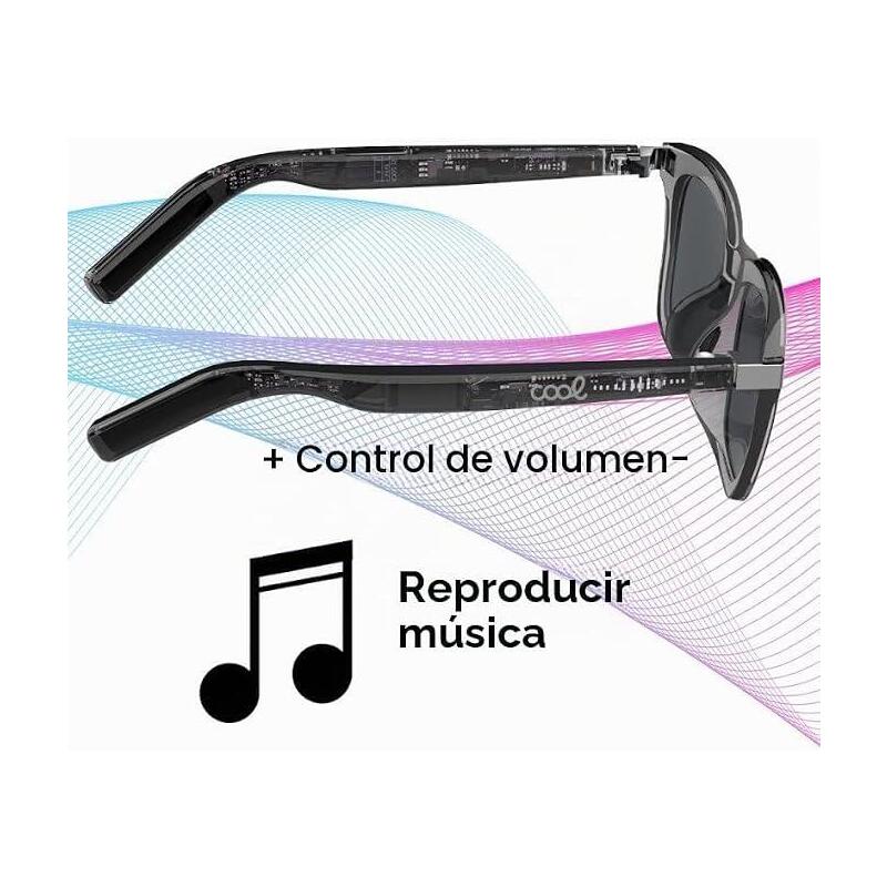Cool Smart Gafas De Sol Ia Inteligentes Negro (Llamadas, Msica, Traductor)