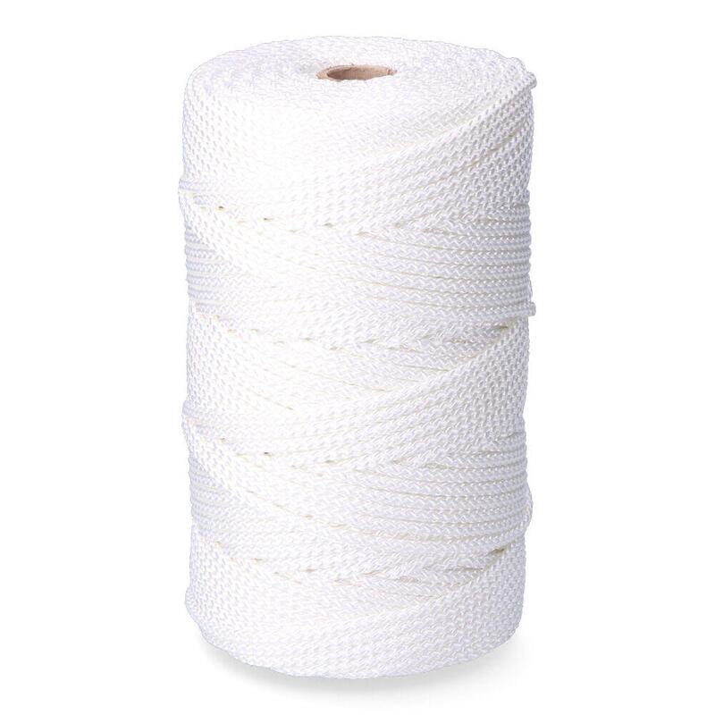 Cordón Trenzado Poliéster Granete Blanco, Calibre 6 Mm X 200 M