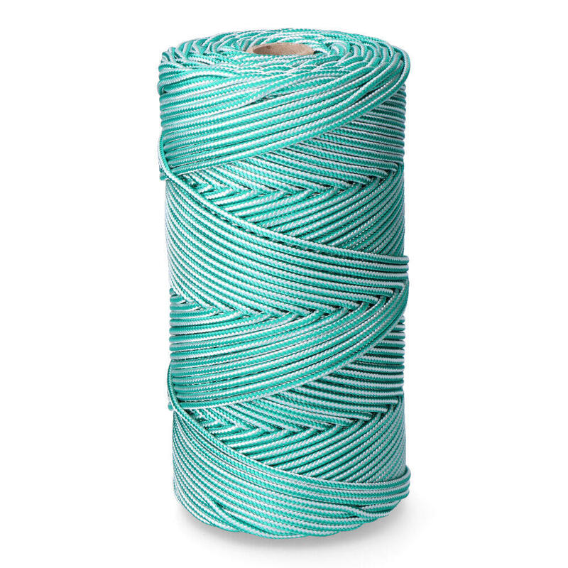 Cordón Trenzado Polipropileno Verde / Blanco, Calibre 5 Mm X 200 M