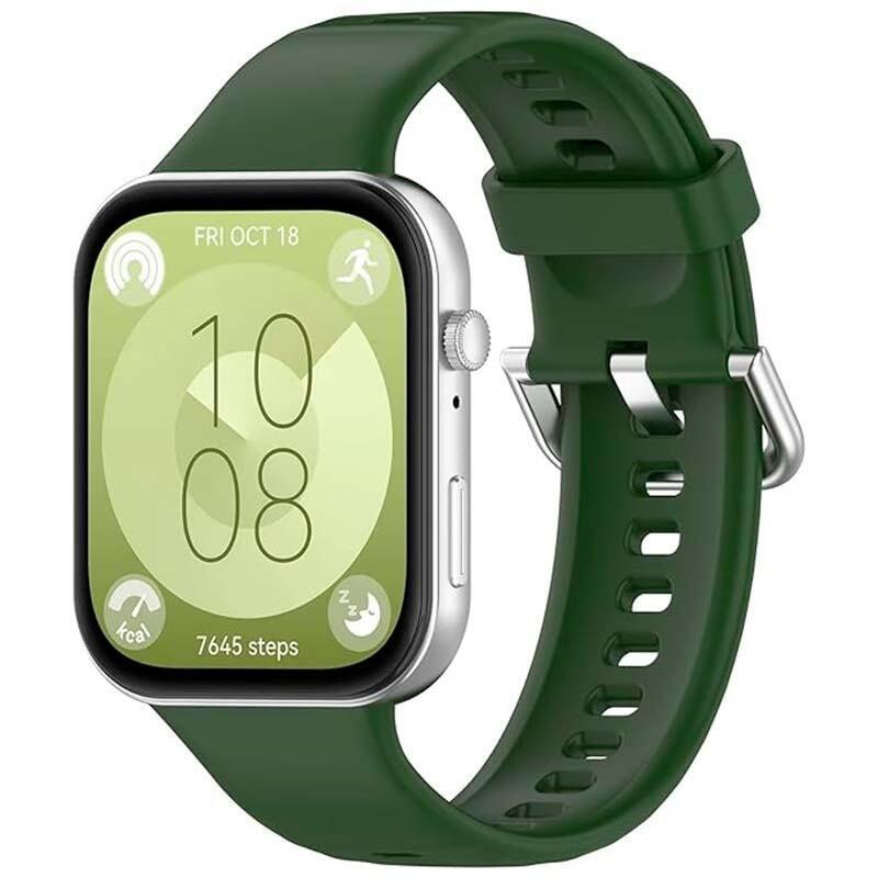 Correa De Silicona Huawei Watch Fit 3 Verde Oscuro