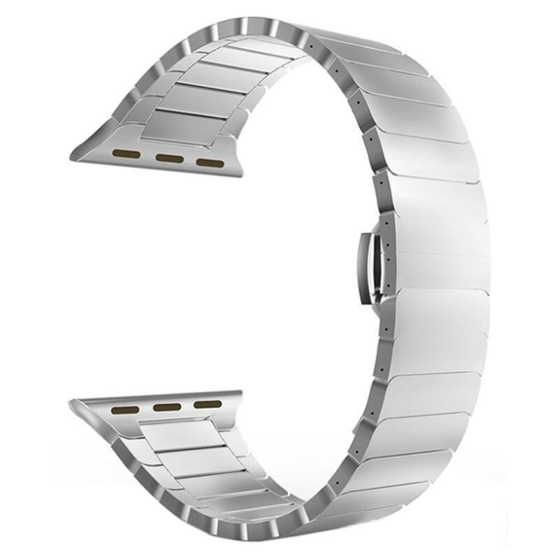 Correa Metálica Eslabones Apple Watch 42/44/45/49mm (Plata)