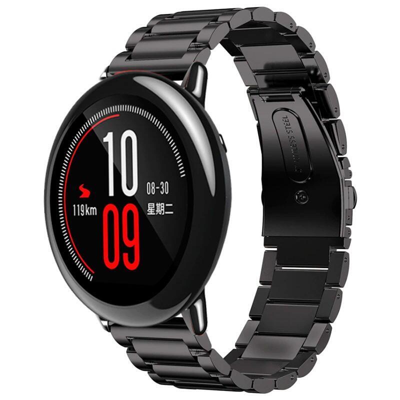 Correa Universal Metal Eslabones 22mm Para Smartwatch Xiaomi/Amazfit/Samsung/Huawei/Realme/Ticwatch (Negro)
