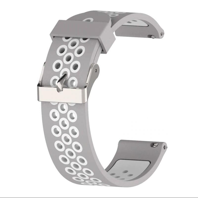 Correa Universal Silicona 20mm Para Smartwatch Xiaomi/Amazfit/Samsung/Huawei/Realme/Ticwatch (Blanco)