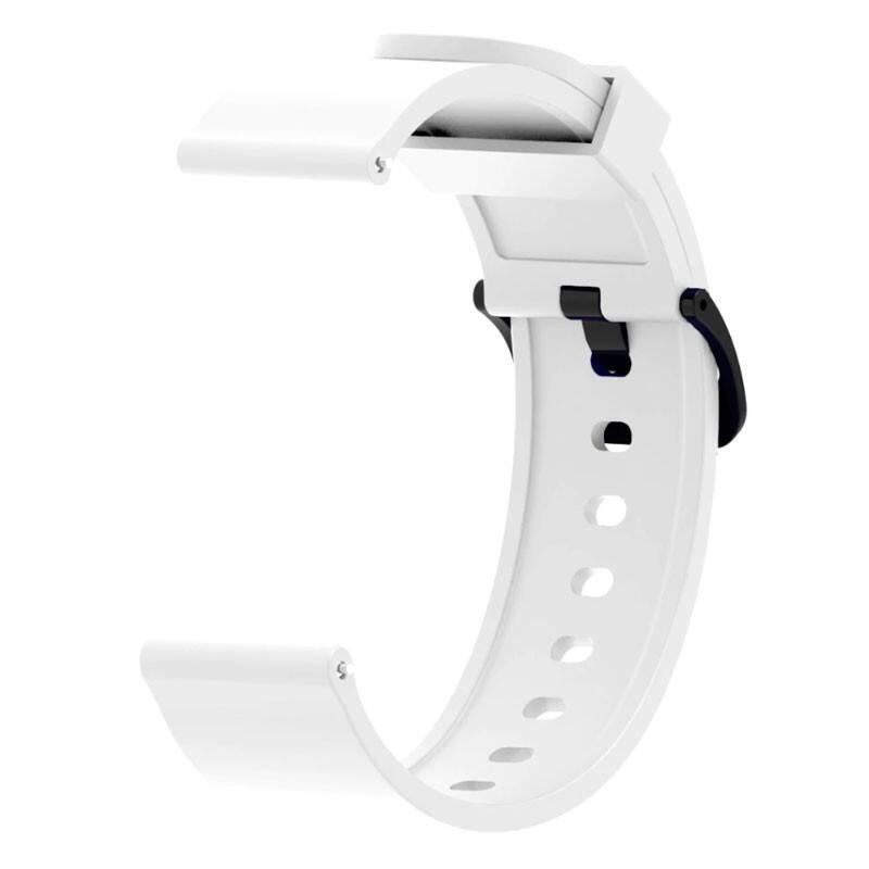 Correa Universal Silicona Gum 20mm Para Smartwatch Xiaomi/Amazfit/Samsung/Huawei/Realme/Ticwatch (Blanco)