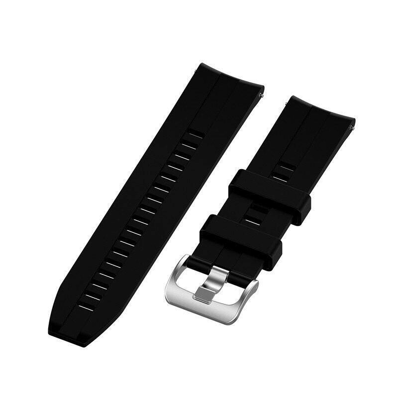 Correa Universal Silicone Rut 20mm Para Smartwatch Xiaomi/Amazfit/Samsung/Huawei/Realme/Ticwatch (Negro)