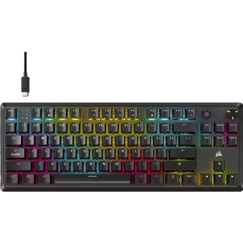 Corsair K70 Core Tkl Tenkeyless Mechanical Gaming Keyboard, Mlx Rojo Switch, Na Layout, Wired, Black