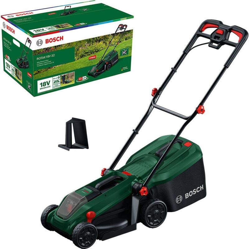 Cortacésped Bosch Powertools Inalámbrico Rojoak18v-32 Solo, 18 Voltios (Verde/Negro, Sin Batería Ni Cargador, Power For All Alliance) 06008b9p01