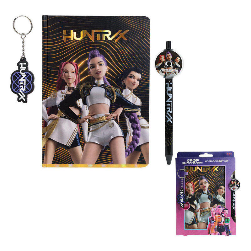 Cuaderno + Boligrafo + Llavero K-Pop Demon Hunters