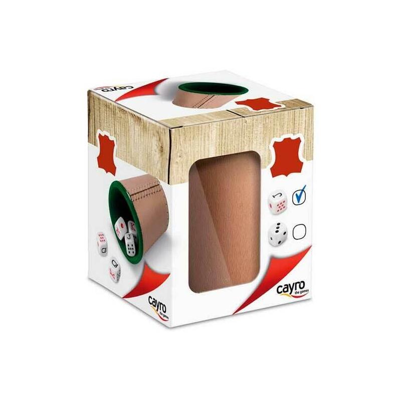 Cubilete Cuero Poker C/Dados Forrad
