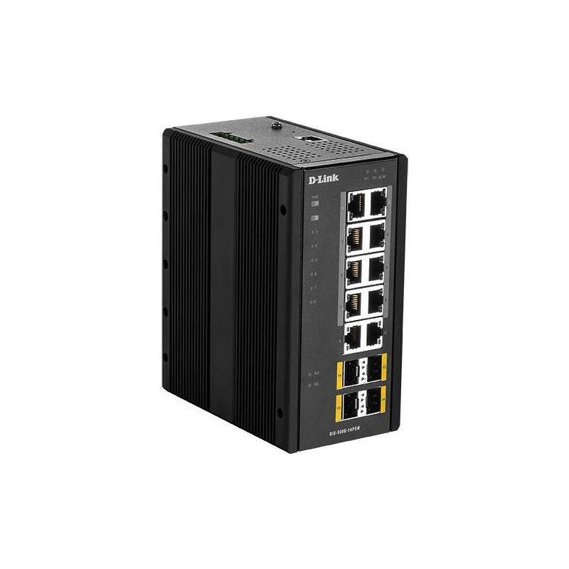 D-Link Switch Gigabit Ethernet Industrial Gestionable, 14 Puertos L2, 10 X 10/100/1000baset(X) Ports (8 Poe) + 4 X 100/1000basesfp, Poe Power Budget 240w, Garantía Hasta Fin De Vida Del Producto.