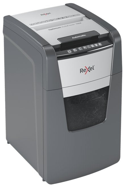 Destructora Automática Rexel Autofeed + 150x, P-4, Corta Confeti (4x28mm), 150 Hojas, Papelera De 44 Litros