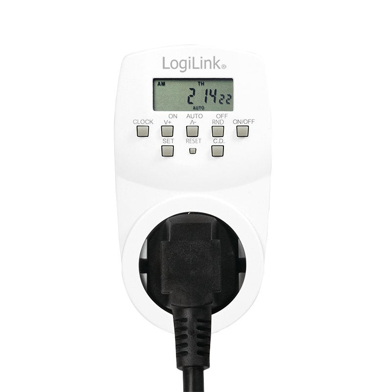 Logilink Et0007 Contador Eléctrico Programador Eléctrico Diario/Semanal Blanco