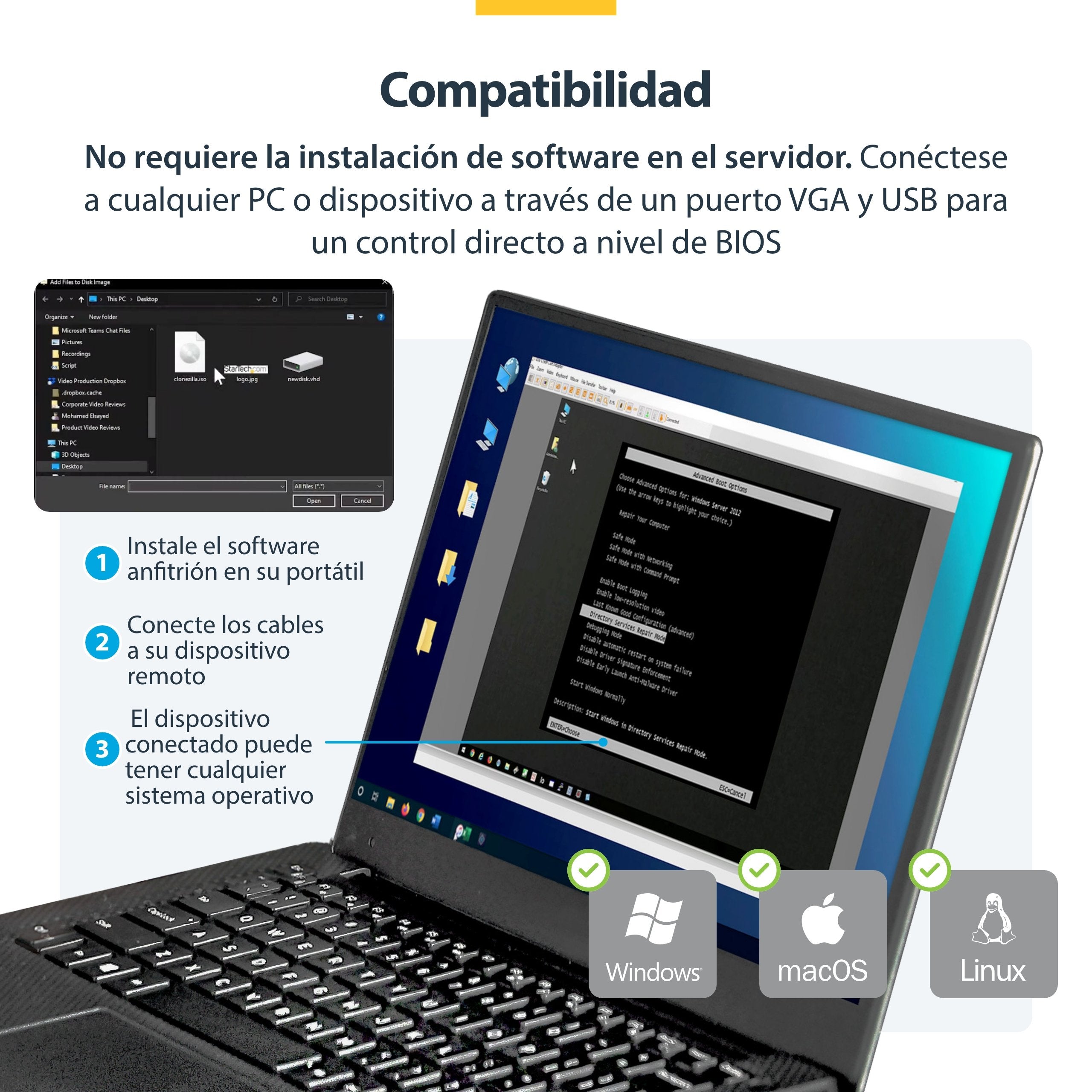 Startech Adaptador Crash Cart Conector Usb Kvm Ord