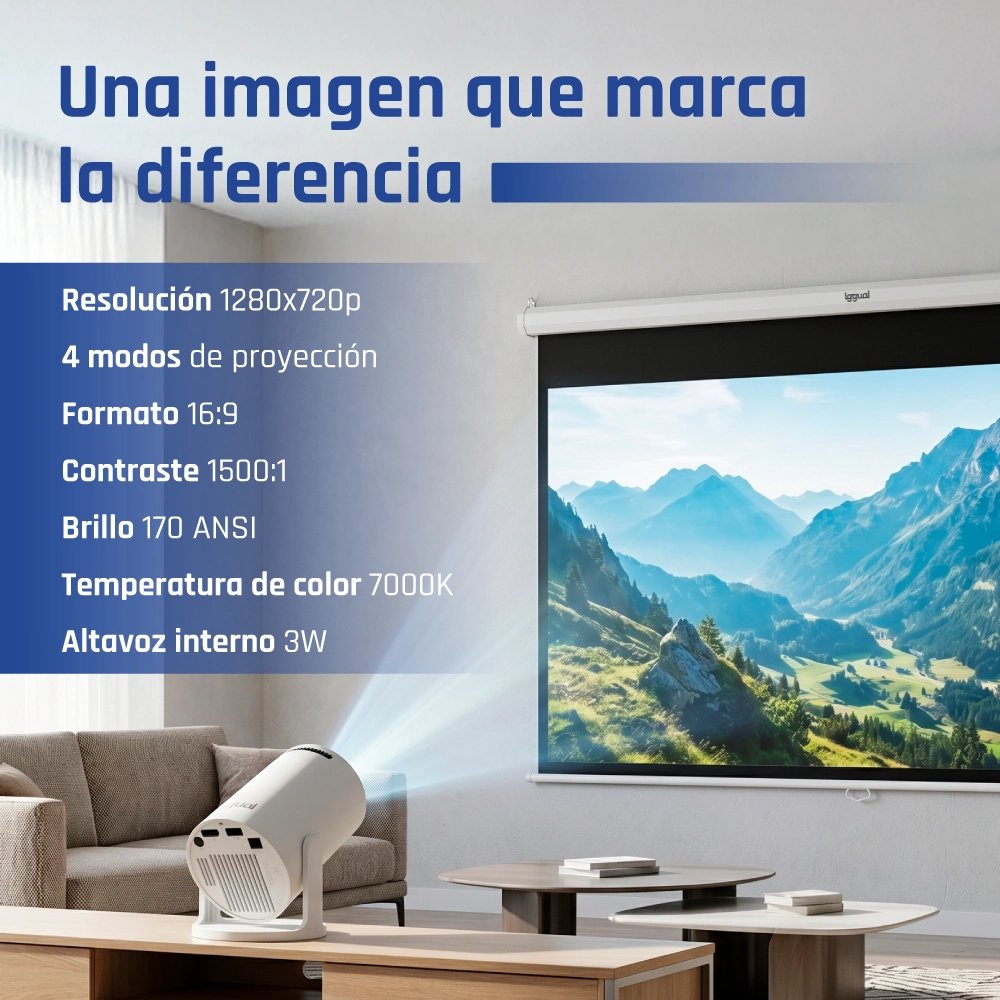 EAN 8435364318973 - iggual IGG318973 videoproyector 170 lúmenes ANSI 720p (1280x720) Blanco imagen 3