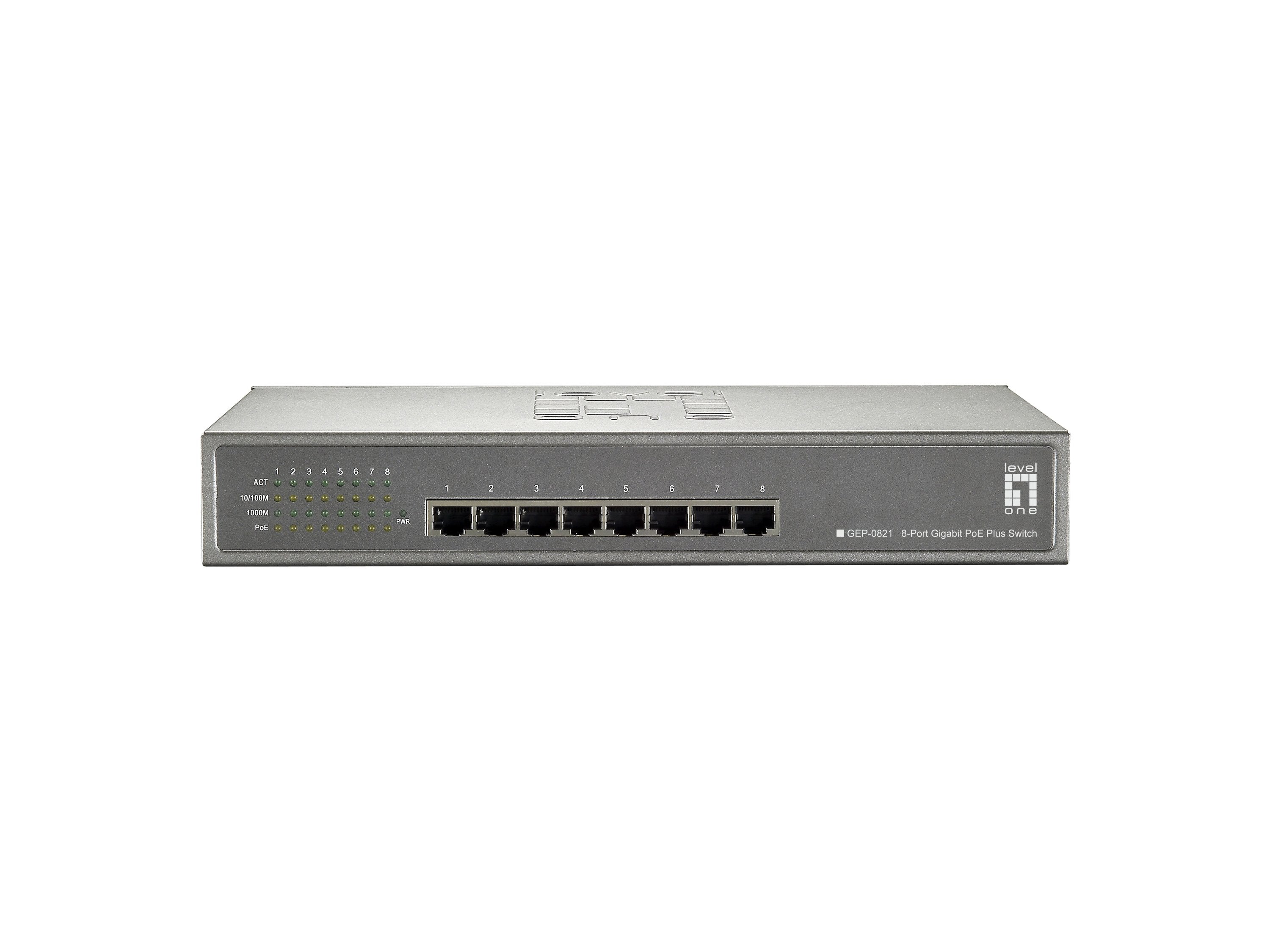 Switch Level One Gep-0821 No Gestion  8p  Poe 10/100/1000 Poe Plus 123.2w