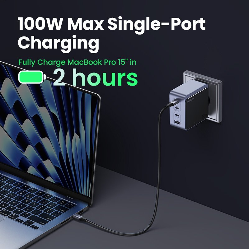 EAN 6941876230433 - Ugreen Nexode S 100W 4-Port GaN Fast Charger EU gray Ordenador portátil, Teléfono móvil, Portátil, Baterí imagen 4