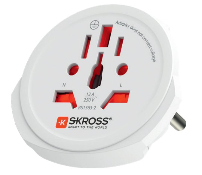 Skross 1.103165 Adaptador De Enchufe Eléctrico Universal Blanco