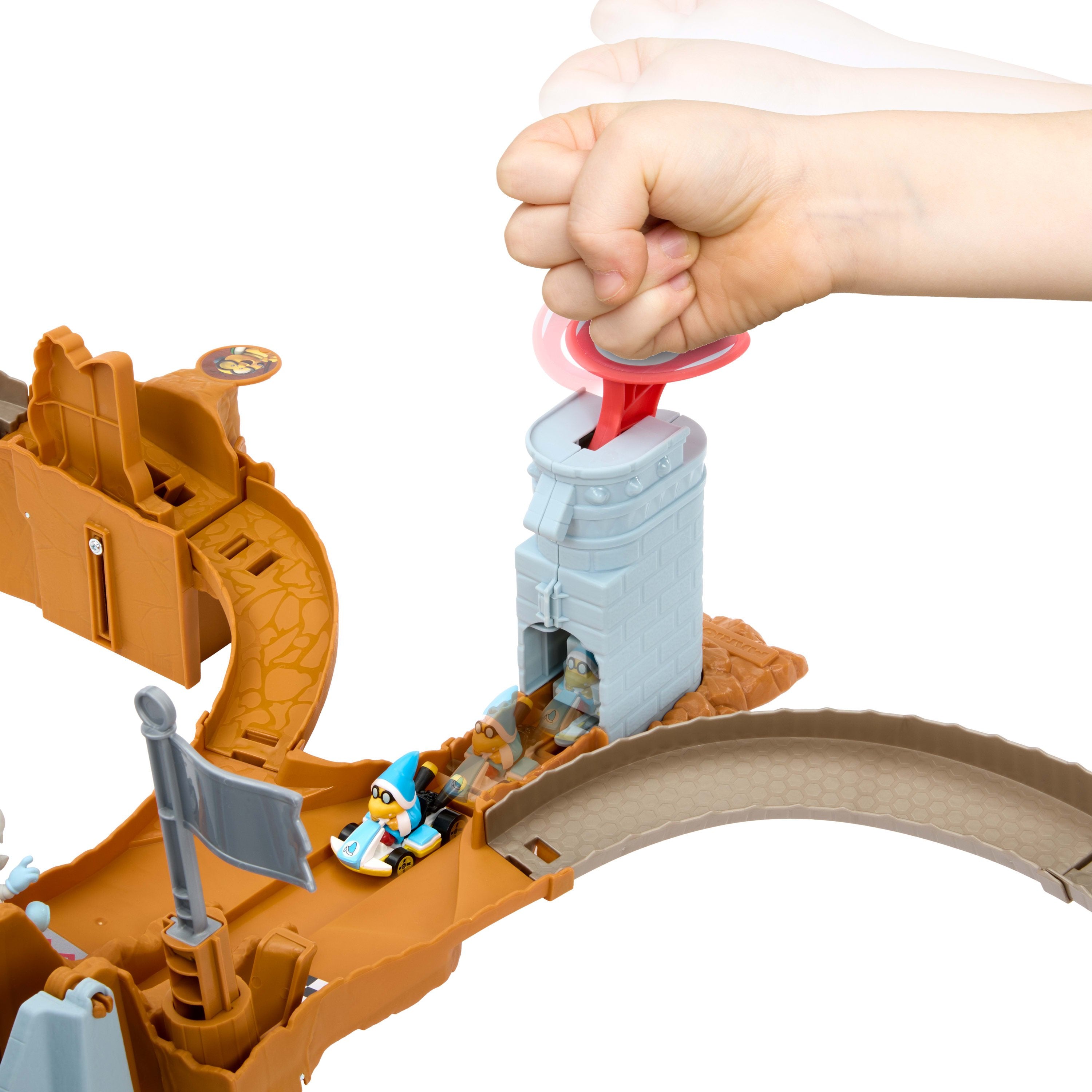 Hot Wheels Mario Kart Bowsers Fortress Trackset, Hipódromo Con Vehículo De Juguete De Kamek De Died Jhd24