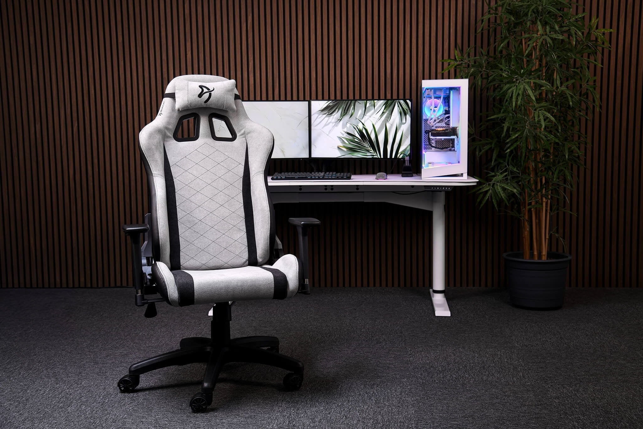 Silla Gaming Arozzi Avanti Softfabric - Gris Claro