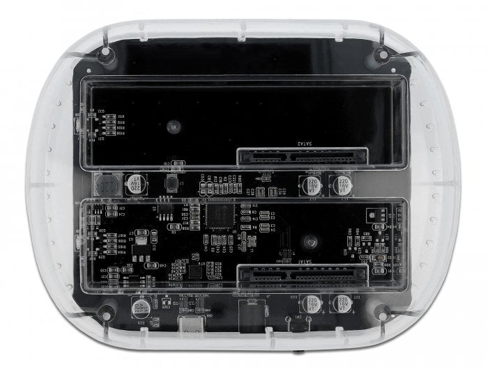Estación De Acoplamiento Delock Usb Tipo-C Para 2 X Sata Hdd / Ssd Transparente 64090