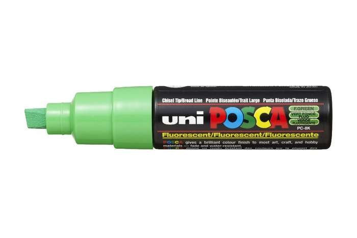 Posca Marcador  Pc-8k No Permanente Punta Biselada 8.0mm Verde Fluor
