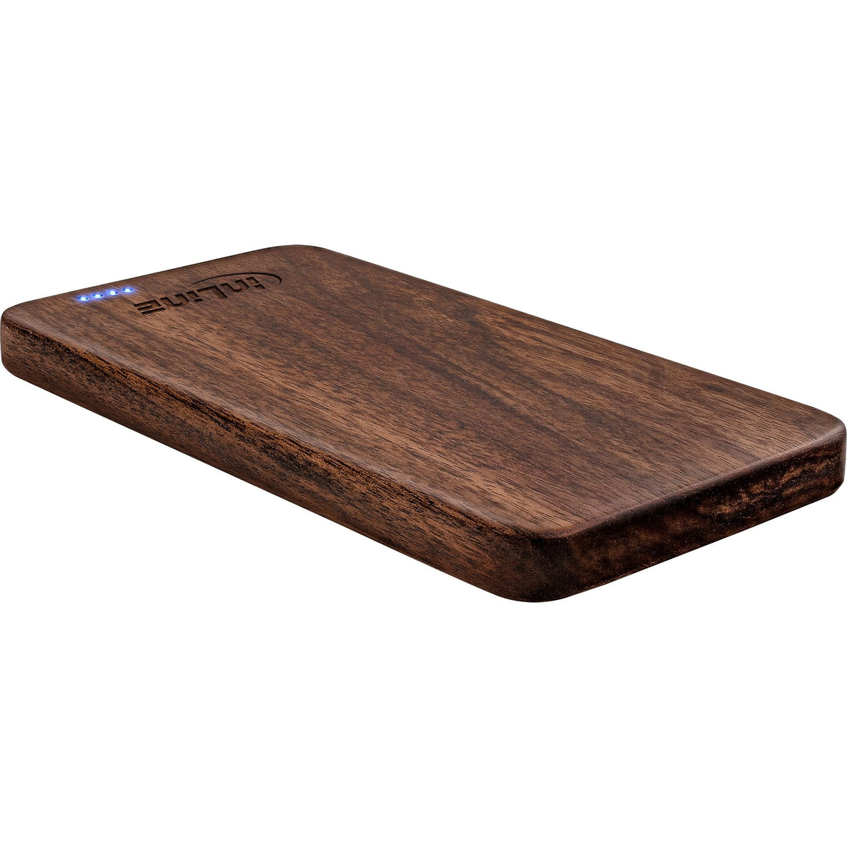 Inline Usb Powerbank 5.000mah Woodplate Con Pantalla Led Madera De Nogal Real