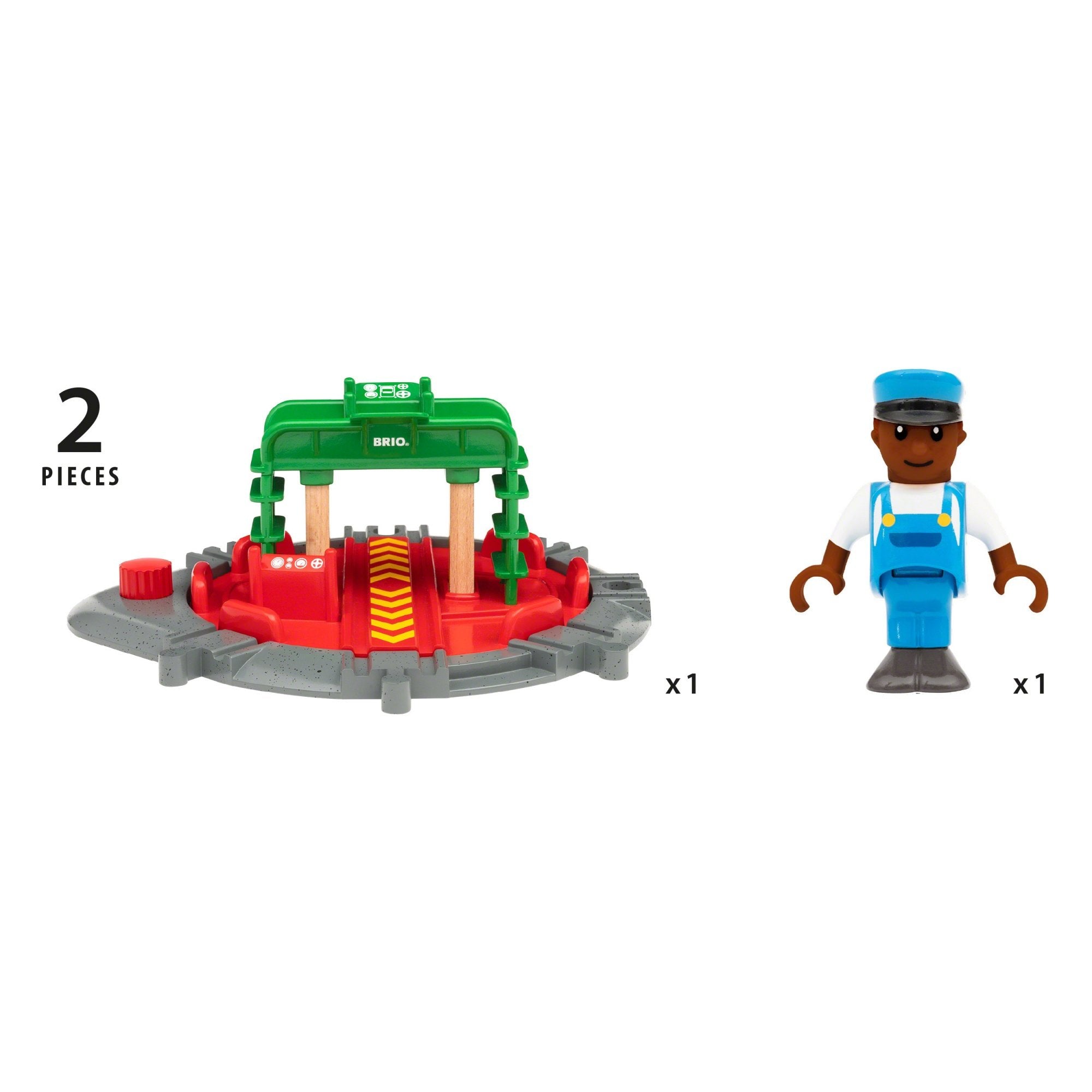 Brio Locomotora De La Placa Giratoria Con El Puente De Mando, Tren