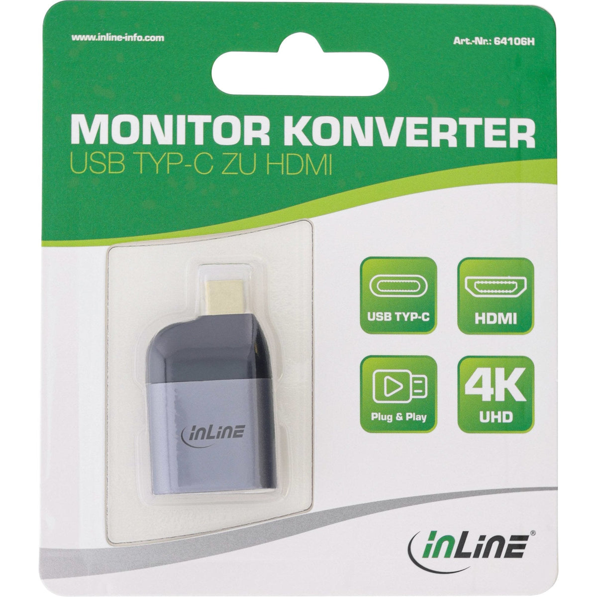 Adaptador Usb Inline, Usb Tipo C Macho A Hdmi Hembra, 4k60hz