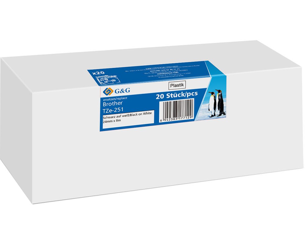 EAN 6942383177129 - G&G 21571 cinta para impresora de etiquetas Negro sobre blanco TZe imagen 2