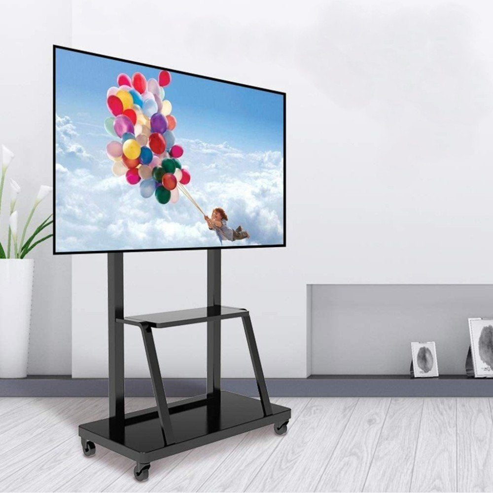 Techly Ica-Tr30 Soporte De Pie Para Pantalla Plana 2,54 M (100") Soporte De Suelo Con Ruedas Para Pantalla Plana Negro