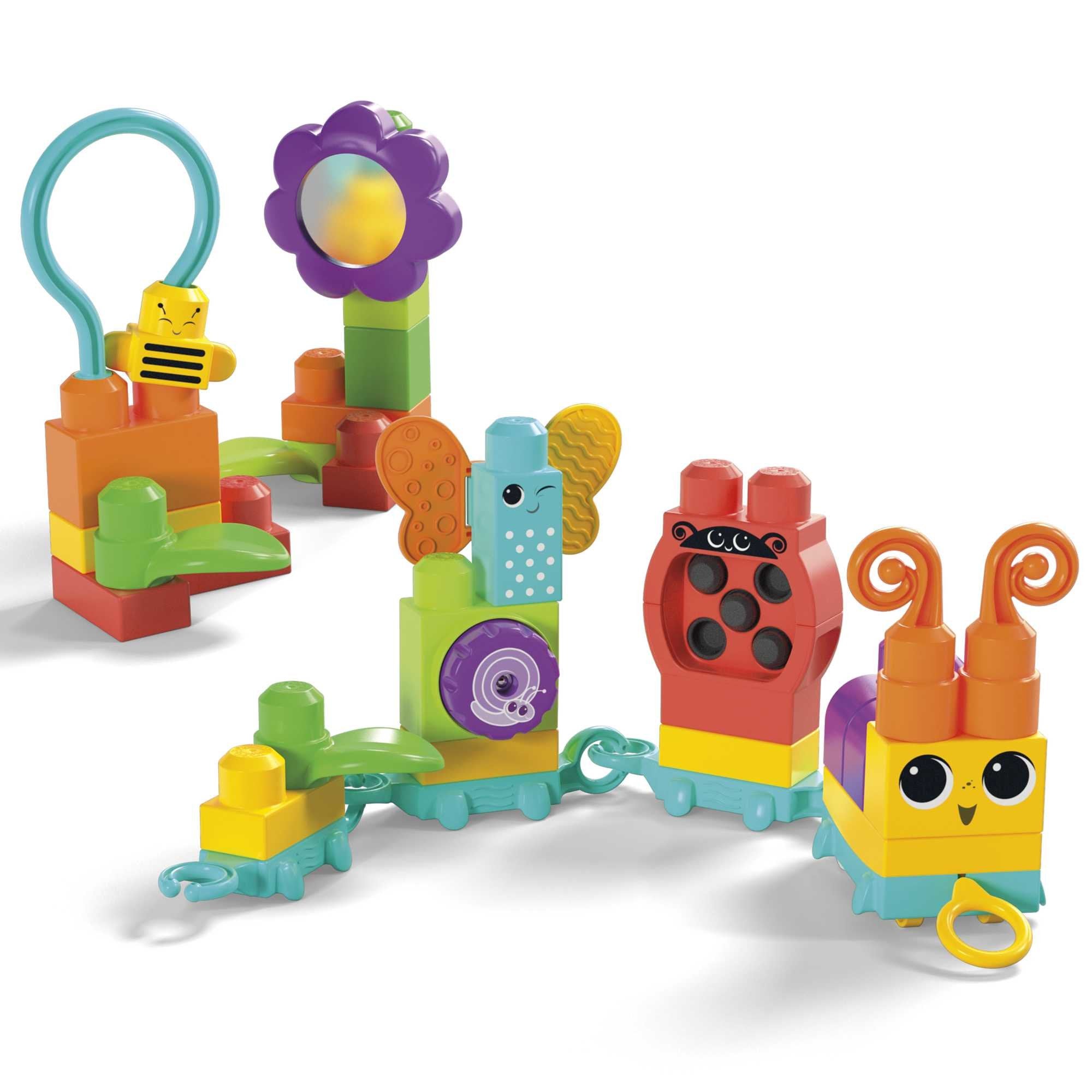 Mattel Mega Bloks Tren De Oruga Divertido Rodante, Juguete De Construcción Hkn44