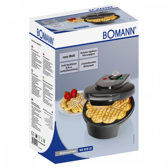 Gofrera Bomann Wa 5018 Cb Corazón Negro