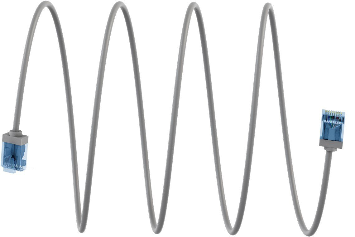 Latiguillo Cat 6a, U/Utp,  2.00 M, Gris, Lszh-Tpe  Slim Delgado Goobay