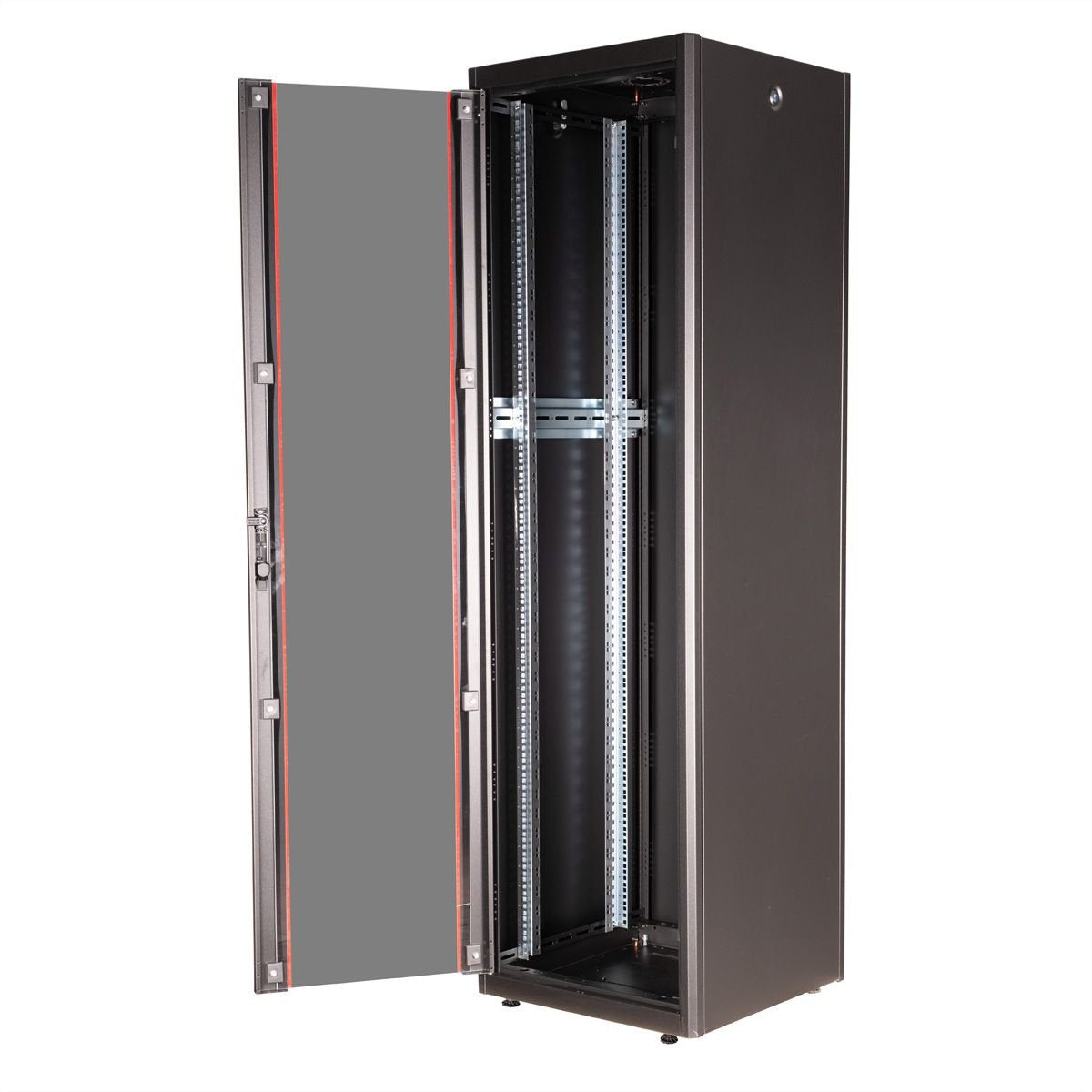 Roline 19-Zoll Netzwerkschrank Basic 42 He, 600x600 Bxt Glastr Schwarz