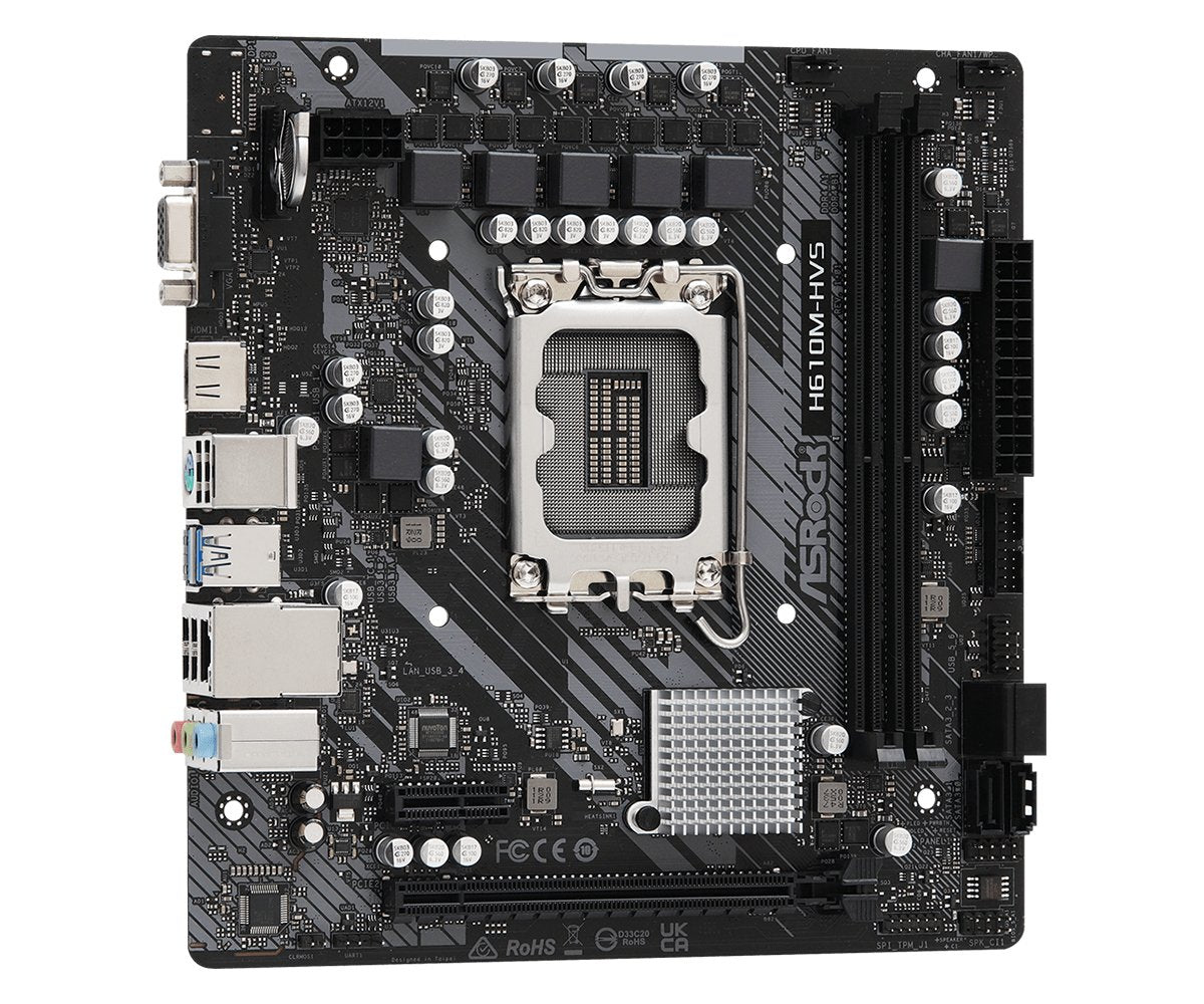 Placa Base Asrock H610m-Hvs Intel 2xddr4 Lga 1700 Micro Atx 90-Mxbht0-A0uayz
