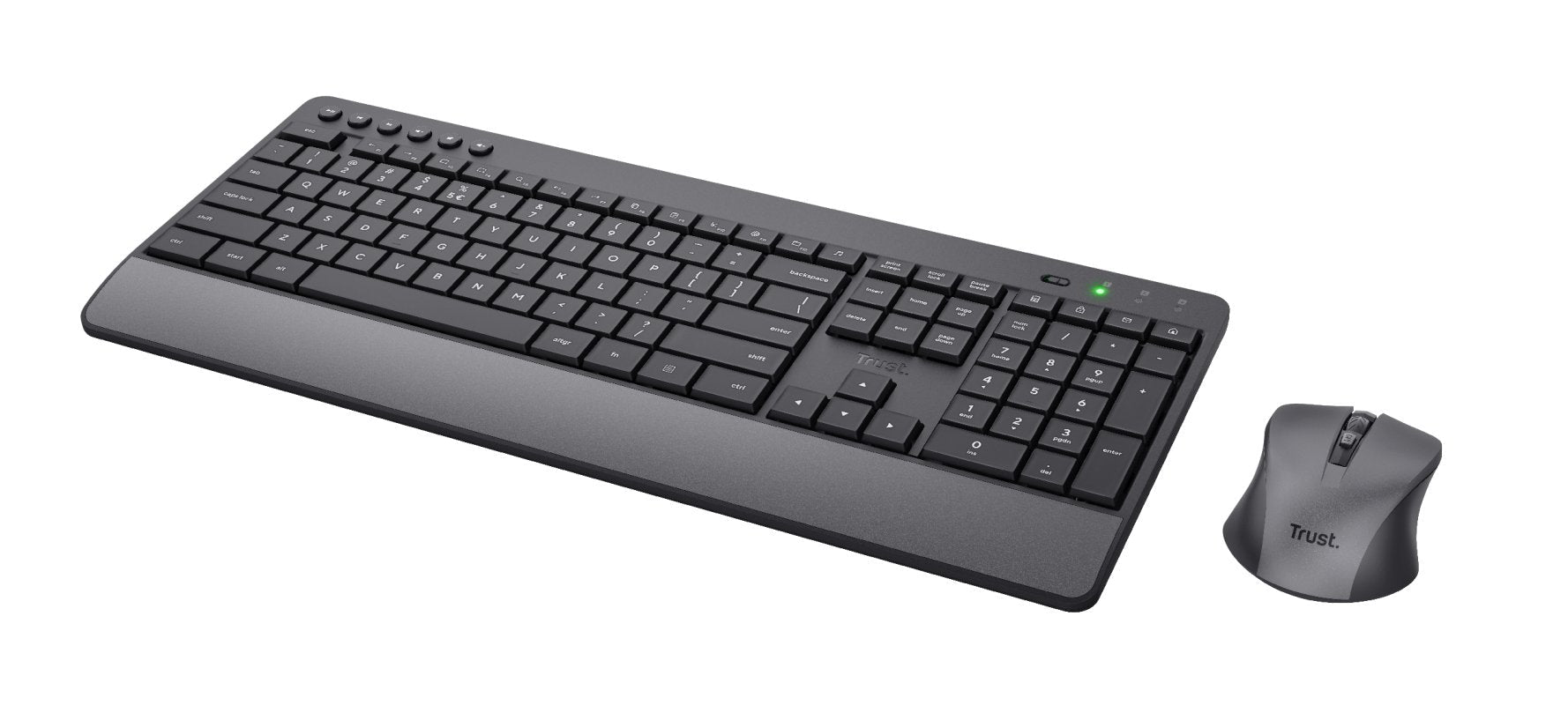 Teclado Trust Trezo Inalámbrico Completo Con Ratón Incluido Y Teclas Multimedia