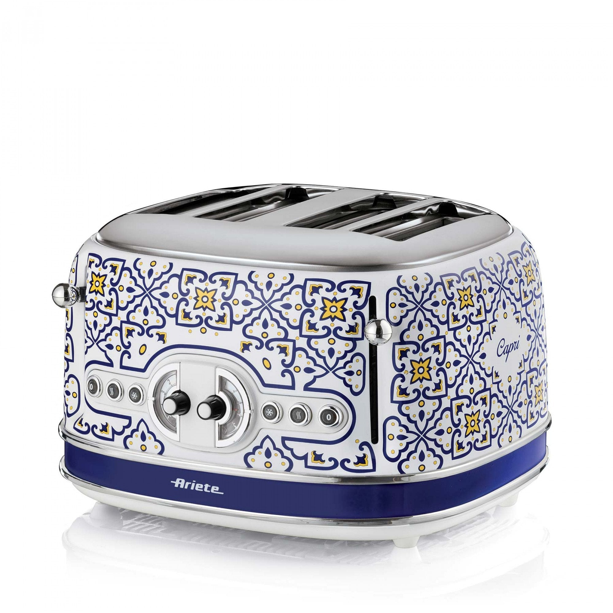 Ariete 4-Schlitz-Toaster Capri (Blanco/Mehrfarbig, 1.630 Watt, Para 4 Scheiben Toast) 0156ca