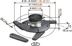 Soporte De Techo Para Proyector Vogels Epc 6545 Articulación Con Bisagra Esférica Organizador De Cables Cubierta Para El Techo