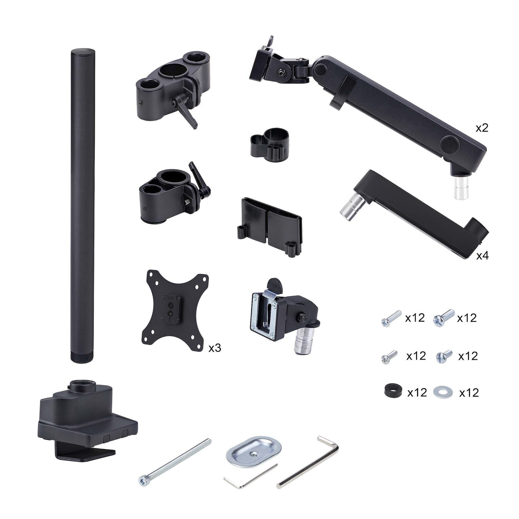 Startech.Com Triple Monitor Desk Mount For Up To Three 27in Screens, Vesa 75x75/100x100, Tool-Less Arm Adjustments, C-Cl