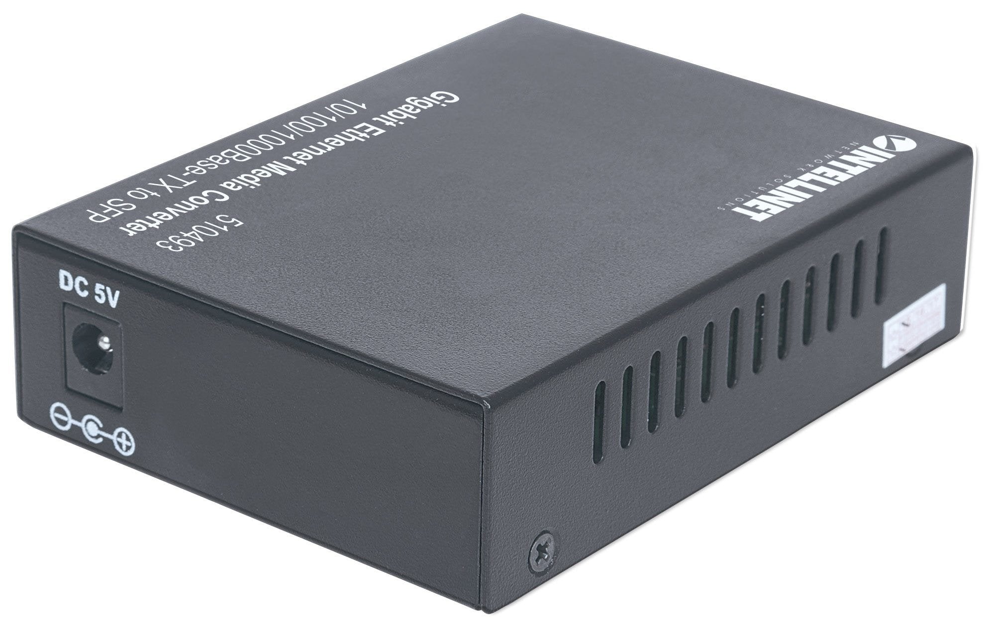 EAN 0766623510493 - Intellinet 510493 convertidor de medio 1000 Mbit/s Negro imagen 4