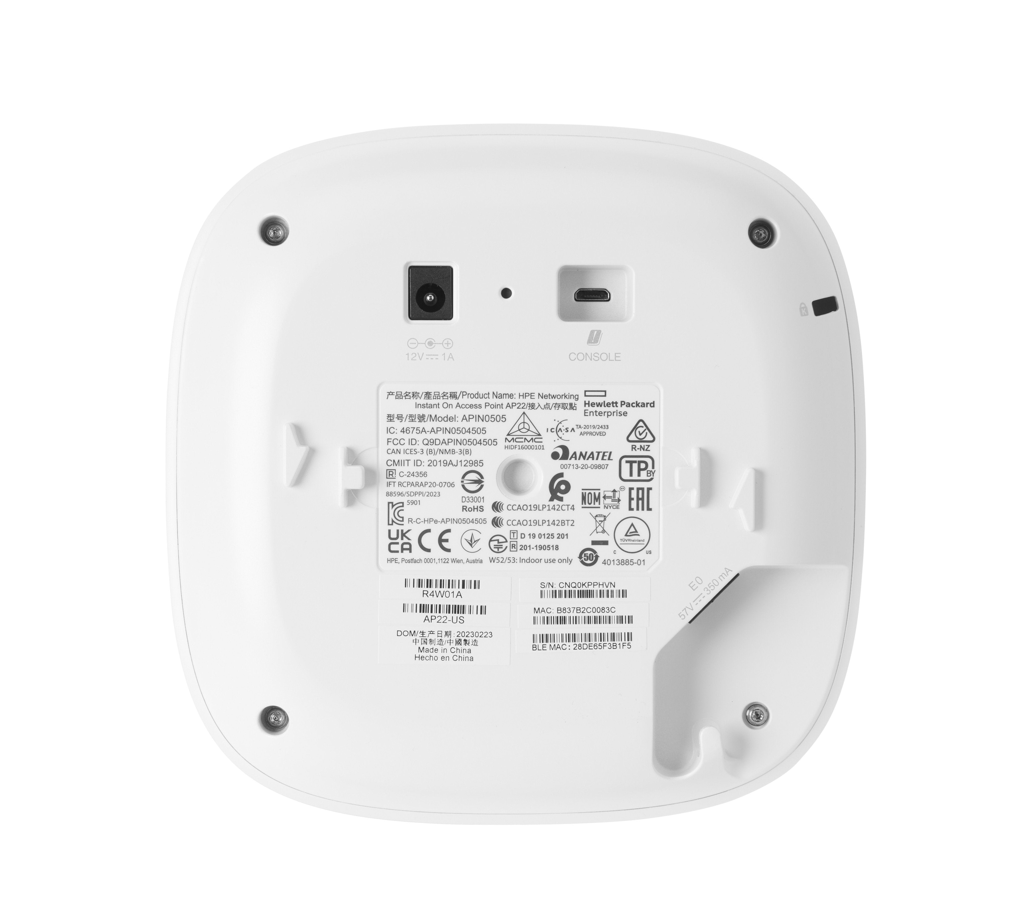 Punto De Acceso Hewlett Packard Enterprise Aruba Instant On Ap22 Eg, Blanco R4w04a