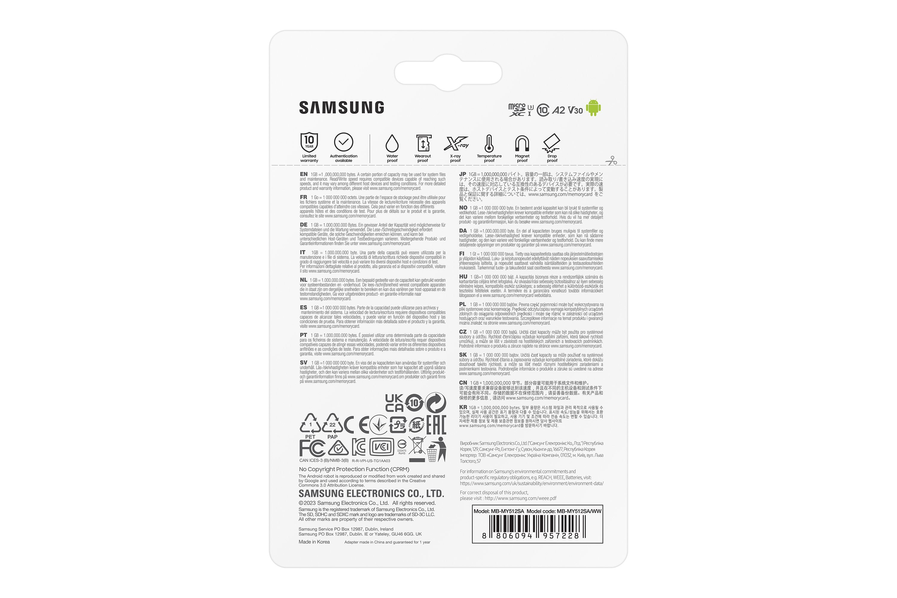 Samsung 512gb Pro Ultimate Microsd Card Mb-My512sa/Ww