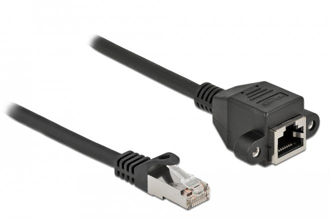 Delock Netzwerk Verlängerungscable S Ftp Rj45 Stecker Zu Rj45 Buchse Cat.6a 3 M Schwarz