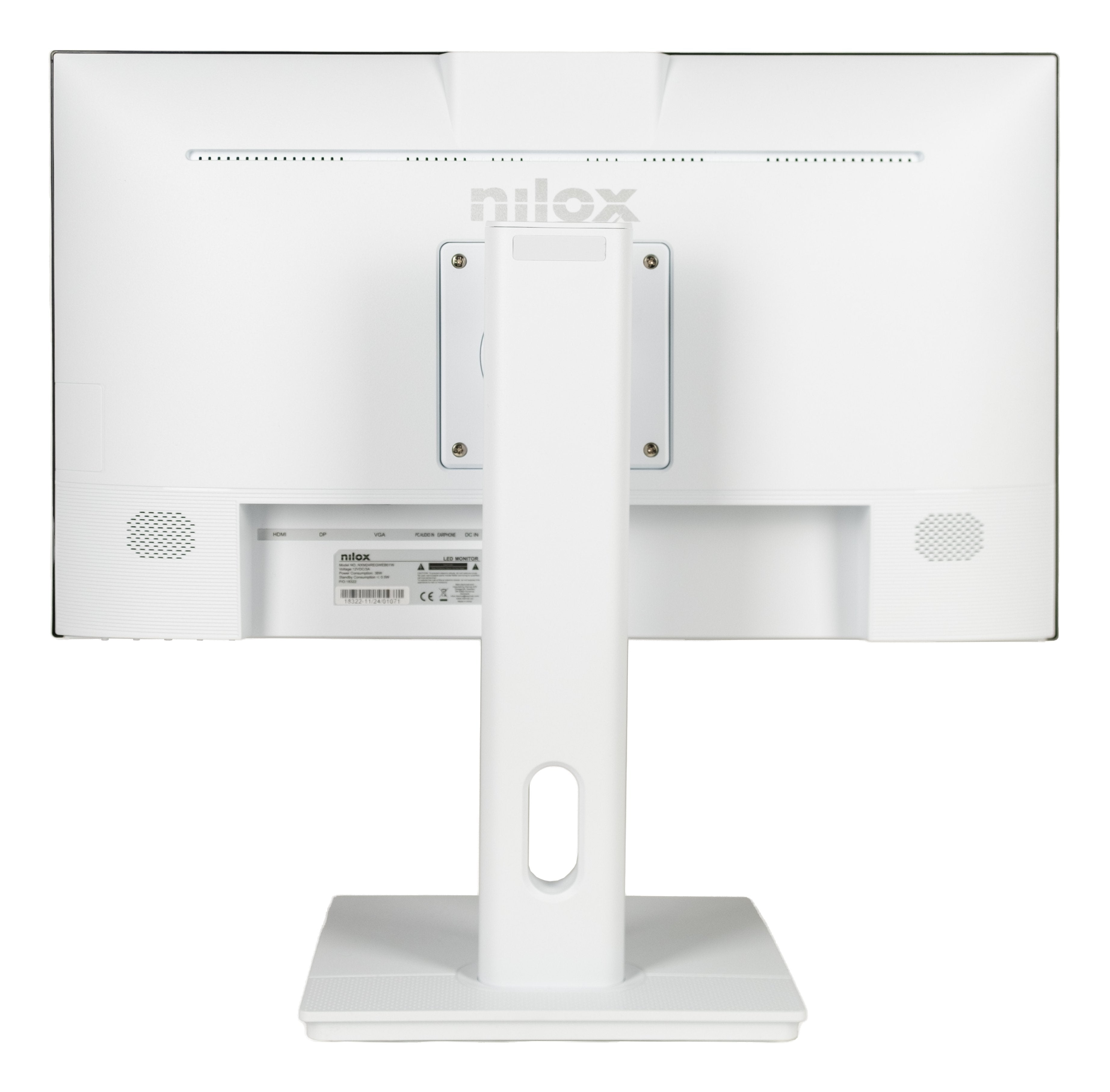 Monitor 24" Dp Hdmi Vga Nilox Nxm24regweb01 Ips Fhd 75hz 5ms 250cd/M 2x2w Webcam Vesa 100x100 Blanco